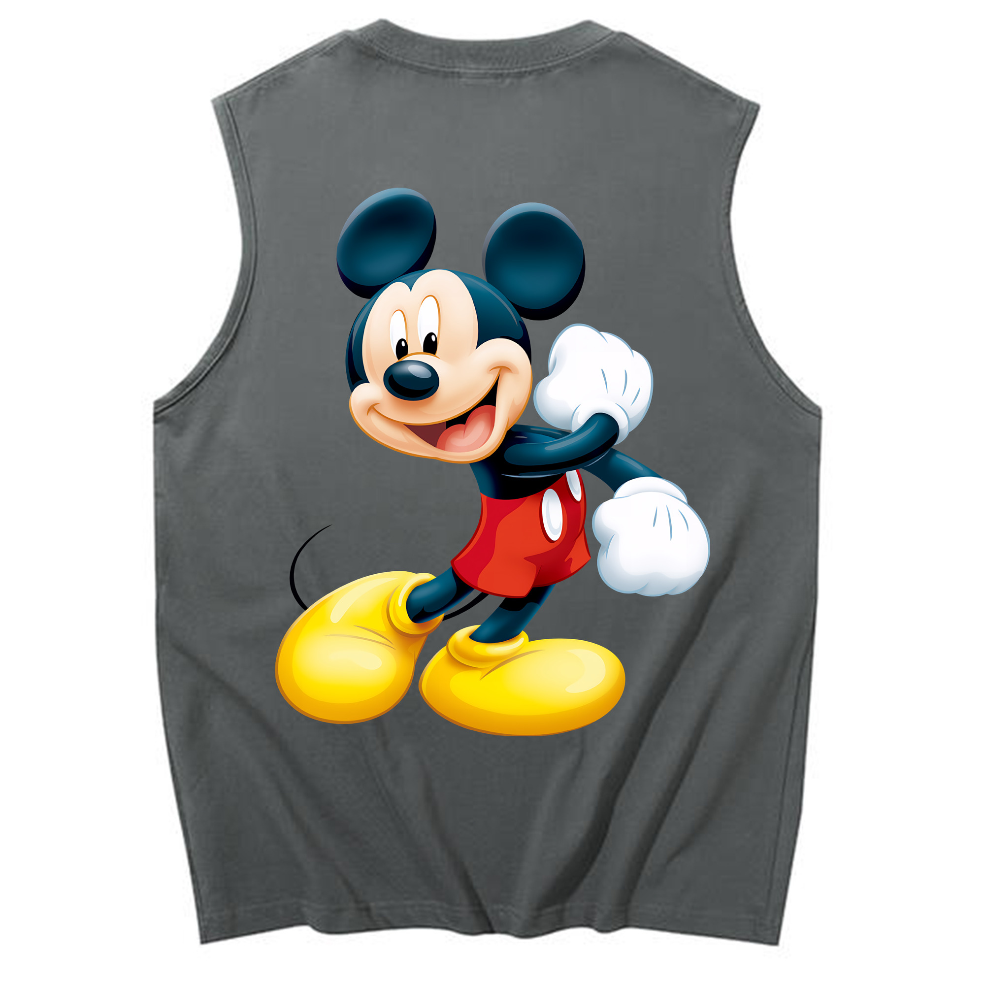 ミッキーマウス Mickey Mouse コットン100％タンクトップ（背面プリント）
